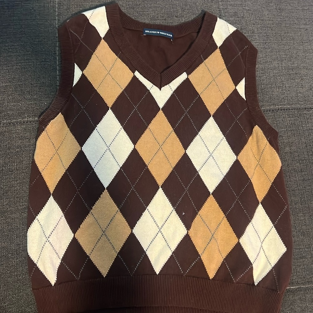 Brandy Melville Argyle Vest